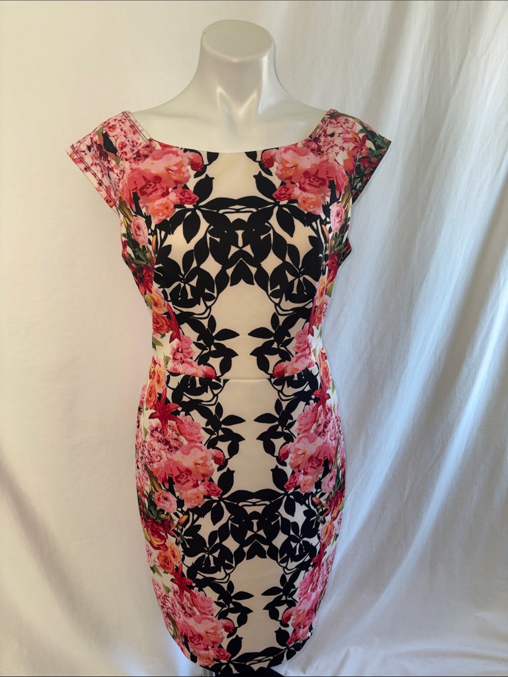 Bisou Bisou Pink & Black Sheath Dress